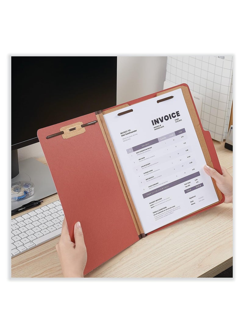 UNIVERSAL Universal UNV10290 8-Section 3-Divider Pressboard Classification Folders - Letter, Red (10/Box)  - Image 2