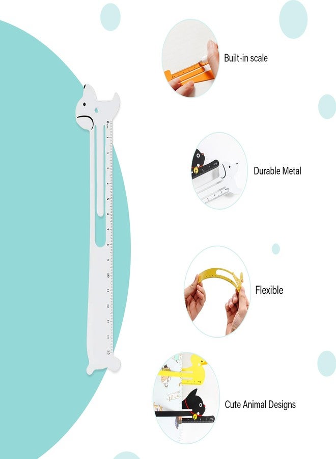 oddpod™ Pack of 4 Imported Metal Bookmarks/Cute & Trendy Book Accessories with Measurement Scale 1831 (4 Assorted Designs) - Image 3