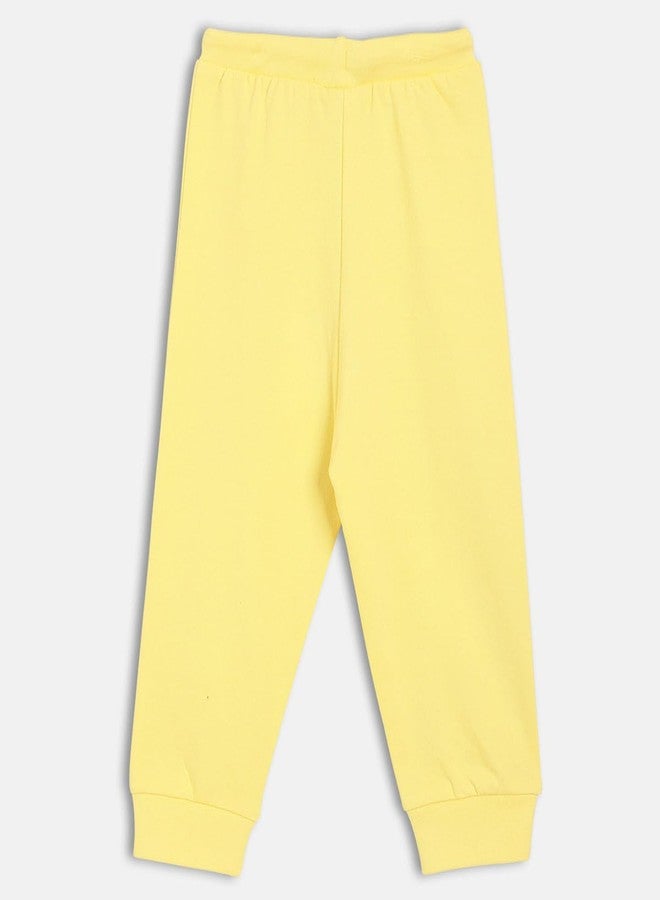 miniklub Baby Girls Elasticated Full Length Knitted Cotton Jogger, Pack of 1, Yellow (12-18M) - Image 2