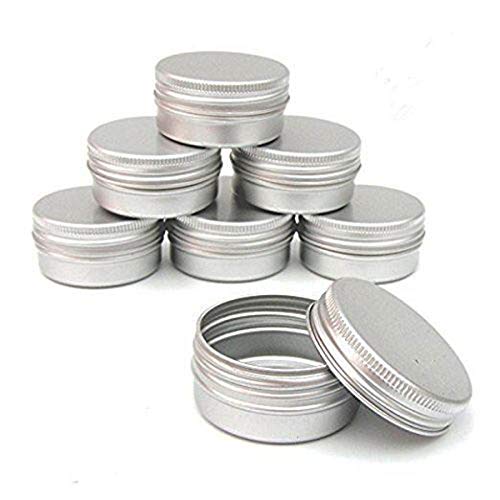 CTKcom 1-Ounce Metal Tins Screw Top Flat Aluminum Silver Slide Round Tin Containers For Lip Balm,Crafts,Cosmetic,Candles,Travel Storage Kit (Pack of 10) - Image 1