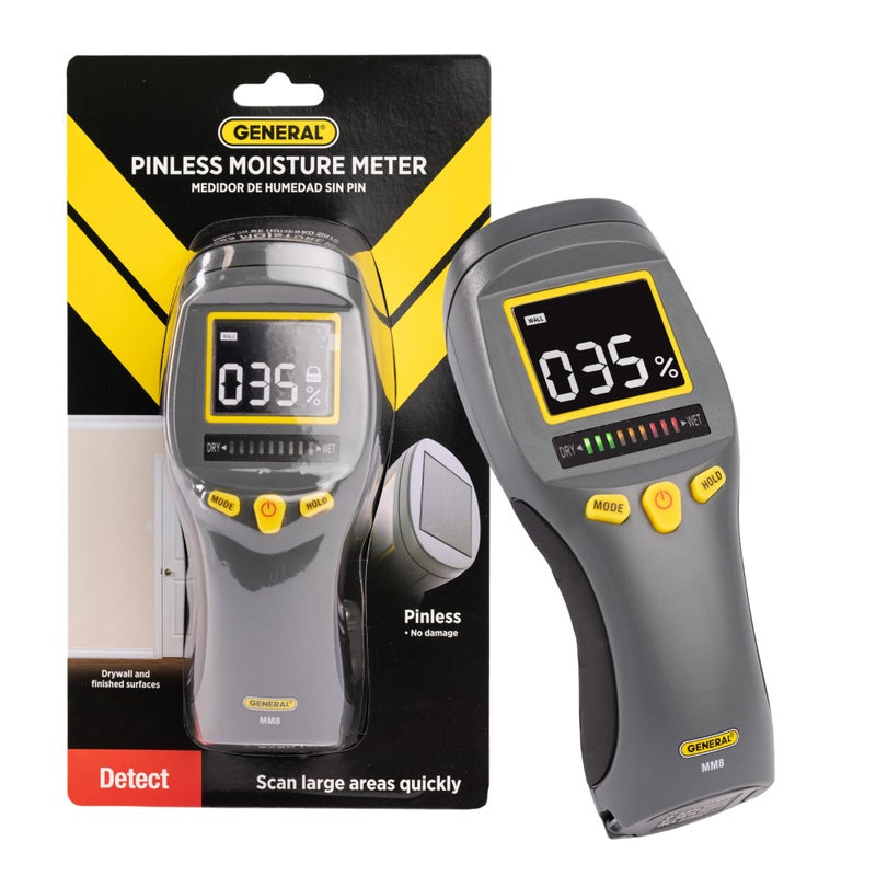 General Tools General Tools LCD Moisture Meter #MM8 - Leak and Humidity Detector - Pinless and Non-Invasive  - Image 1