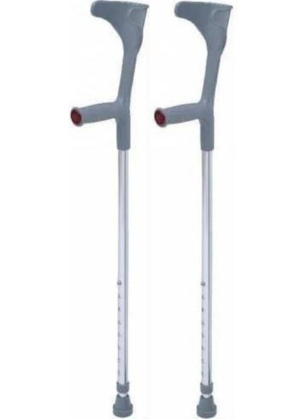 CSR Lux Gray Double Canedian Crutch Adjustable Elbow Support Walking Stick 