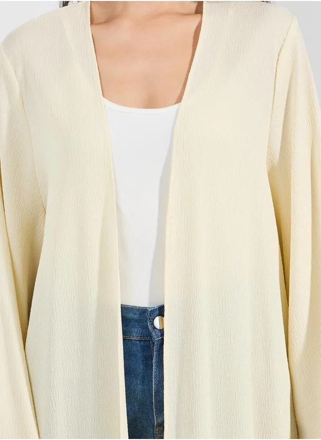 Styli Regular Fit Textured Kimono with Volume Sleeves