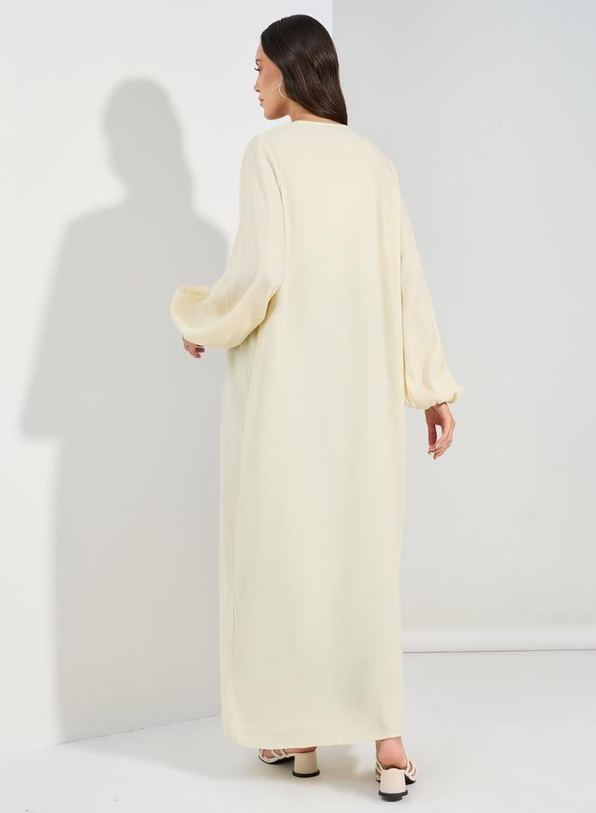 Styli Regular Fit Textured Kimono with Volume Sleeves - Image 4