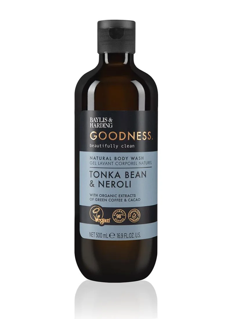 Baylis & Harding Goodness Tonka Bean and Neroli Body Wash, 500ml | Moisturising and Gentle Daily Shower Gel | Vegan and Cruelty-Free | Enriched With Natural Extracts