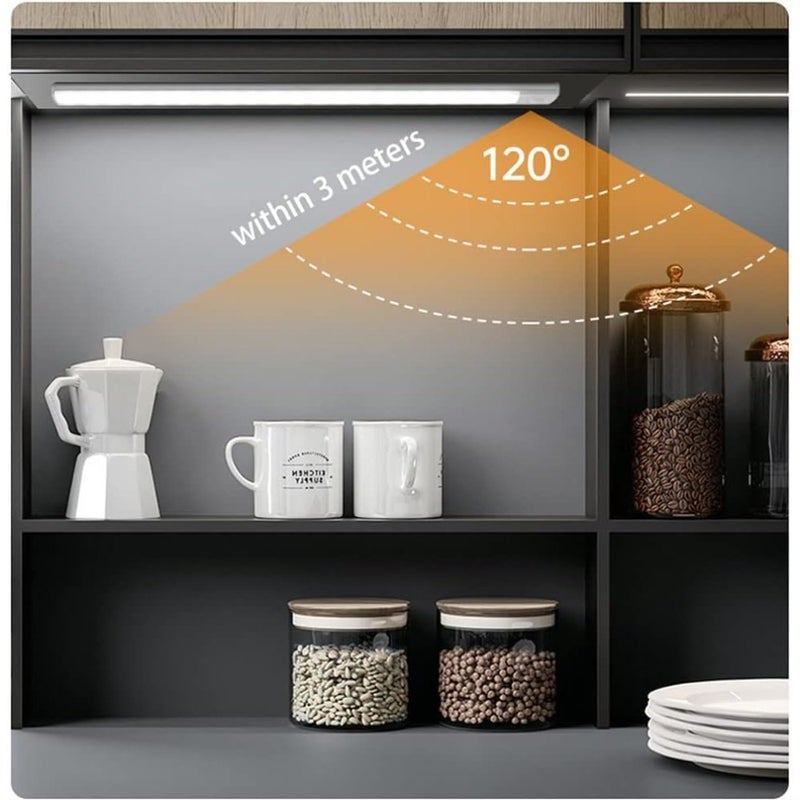 Under Cabinet Lighting, 3-Color Dimming LED Rechargeable Magnetic desk lamp, Wireless Under Counter Lights for Kitchen, Wardrobes' Slim Magnetic Closet Light 40cm - Image 3