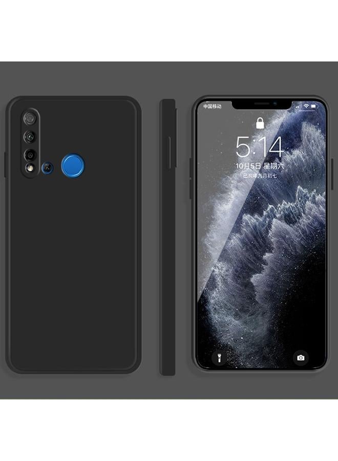 جرين تايجر جراب لهاتف Huawei nova 5i بلون سادة من السيليكون السائل المقلد مع حافة مستقيمة وغطاء حماية كامل مقاوم للسقوط - Image 1