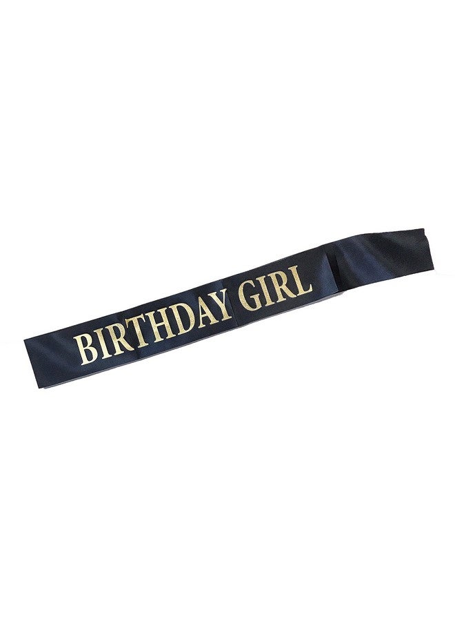Dadam Birthday Sash for Girls Black Satin Birthday Girl Sash with Gold Glitter Lettering Party Favors, Supplies and Decorations - Image 2