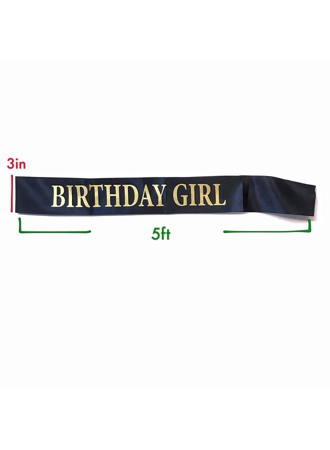 Dadam Birthday Sash for Girls Black Satin Birthday Girl Sash with Gold Glitter Lettering Party Favors, Supplies and Decorations - Image 3
