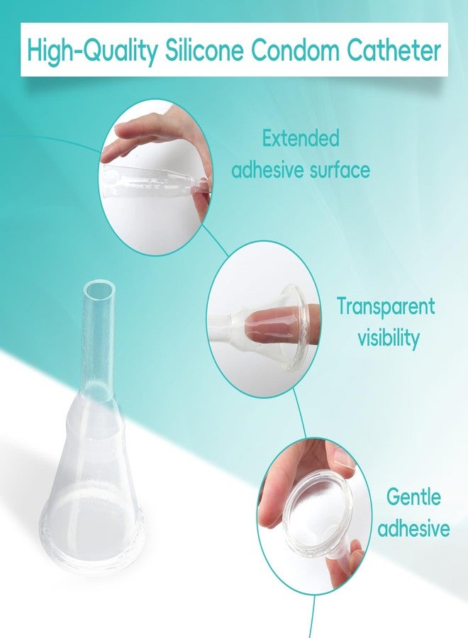 Yiisin 10-Pack Silicone Condom Catheters for Men,Self-Sealing External Catheter Set,Disposable for Day and Night Use,Easy Drainage,No Backflow or Leakage(1.42in/36mm/Extra-Large Size) - Image 3