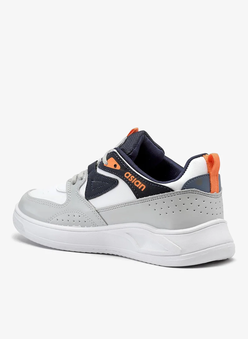 Asian  Casual Sneakers for Men and Boys - White Navy Orange for Men | Best Price UAE