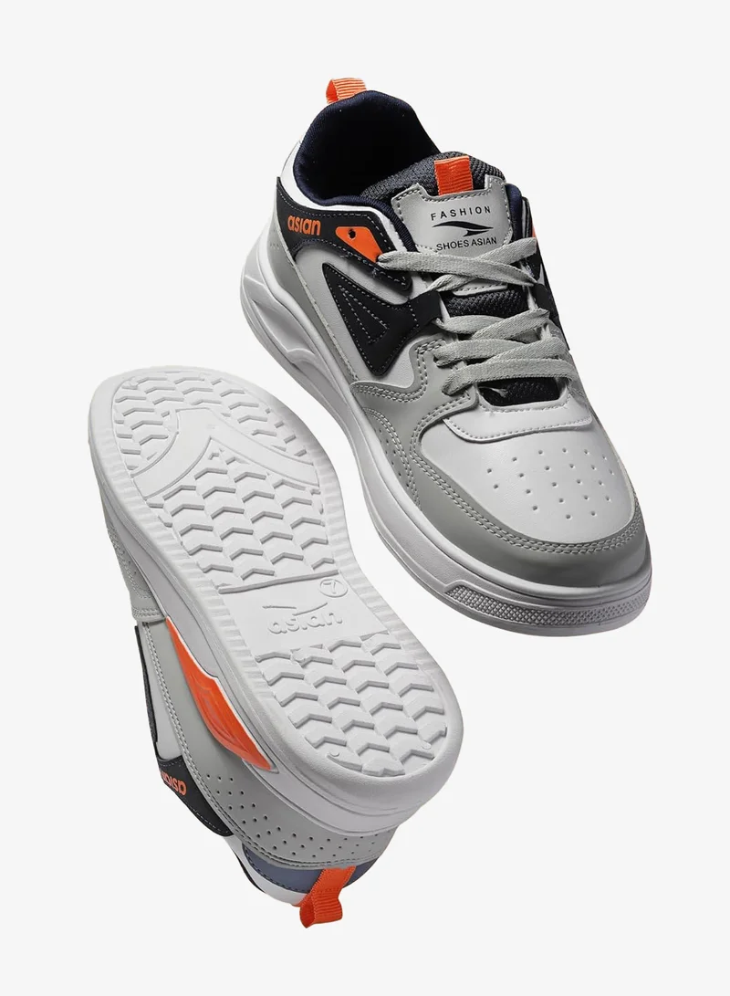 Asian  Casual Sneakers for Men and Boys - White Navy Orange for Men | Best Price UAE