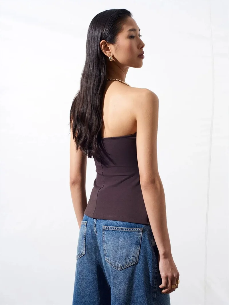 ديلفين DILVIN Strapless Slim-fit Bandeau Blouse