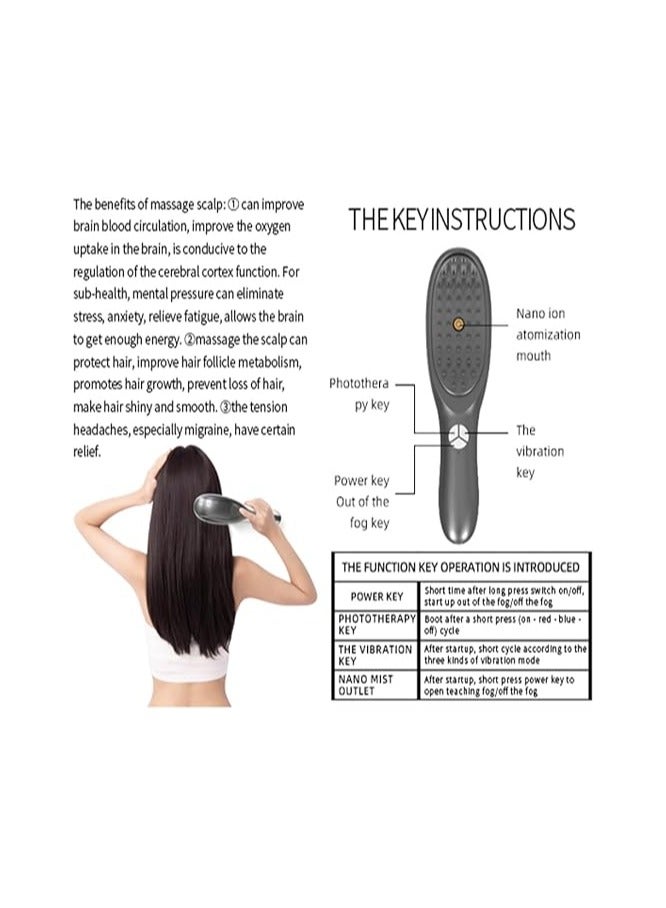 مشط تدليك فروة الرأس الكهربائي - جهاز تدليك الرأس بضوء LED - Image 3