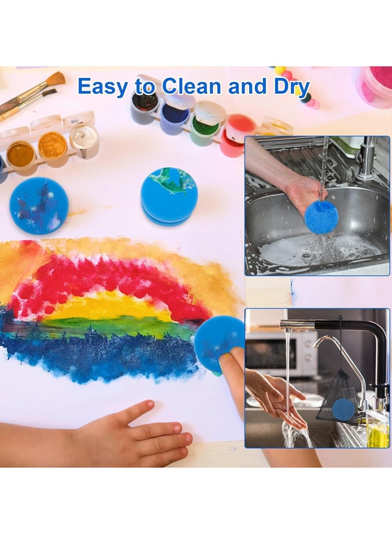 KASTWAVE Paint Sponge Applicator 6Pcs, Detail Painting Sponge Double-Side Art Craft Round Sponges for Car Waxing, Wall Repairing Kitchen Cleaning Sponges - Image 4