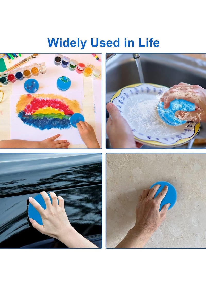 KASTWAVE Paint Sponge Applicator 6Pcs, Detail Painting Sponge Double-Side Art Craft Round Sponges for Car Waxing, Wall Repairing Kitchen Cleaning Sponges - Image 5