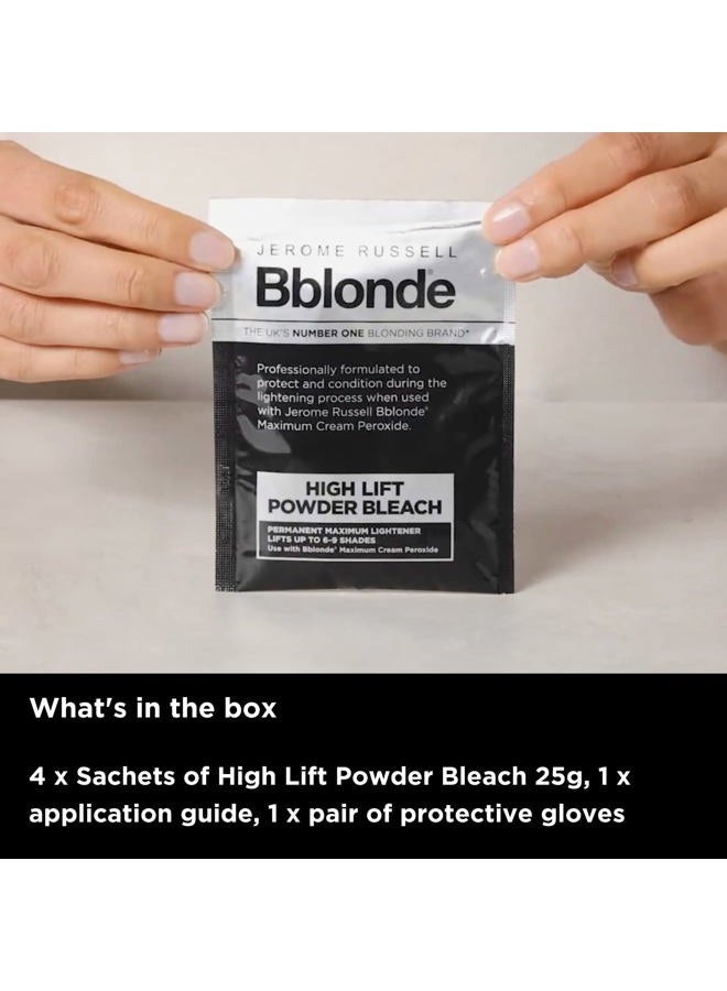 Jerome Russell Bblonde High Lift Bleach Powder - Hair Bleach for Blonde to Dark Brown Hair Colour with Mineral Oils for Hair Care, Blonde Hair Dye Lifts 6-9 Shades, Pack of 4 Sachets inside (4x 25g) - Image 5