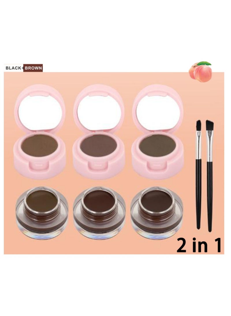 Kiss Beauty - 2 in 1 Eyebrow Powder & Gel eyeliner All-in-One Brow Powder & Gel Eyeliner – Easy-to-Use, Travel-Friendly for Natural & Bold Looks - Image 1