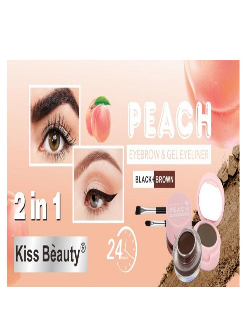 Kiss Beauty - 2 in 1 Eyebrow Powder & Gel eyeliner All-in-One Brow Powder & Gel Eyeliner – Easy-to-Use, Travel-Friendly for Natural & Bold Looks - Image 1