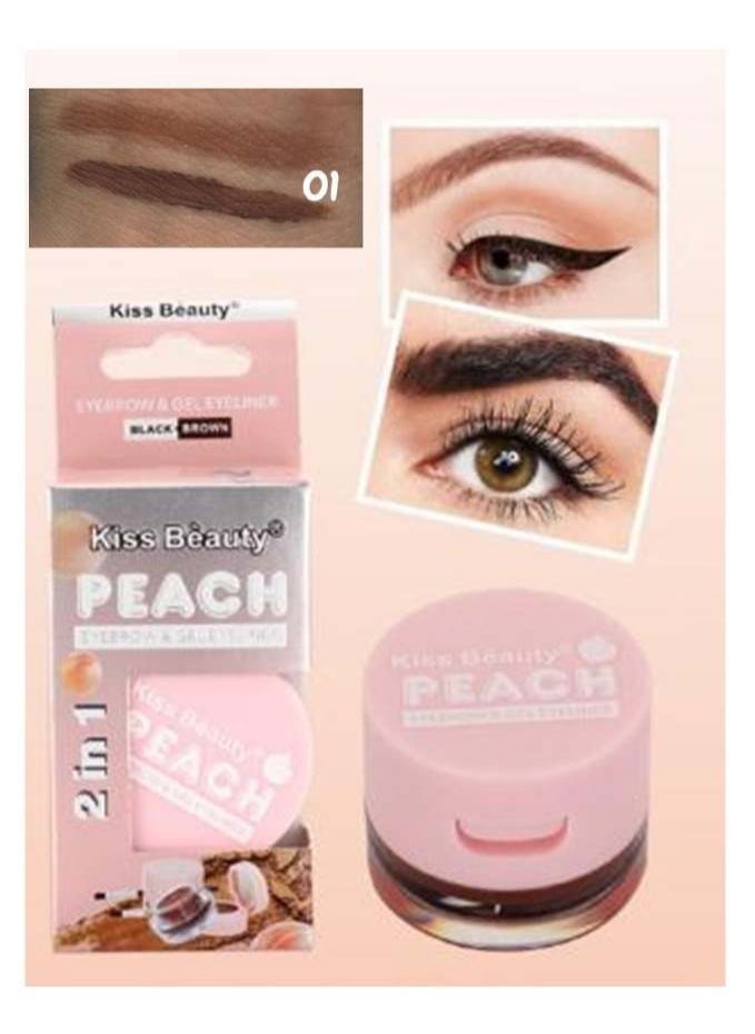 Kiss Beauty - 2 in 1 Eyebrow Powder & Gel eyeliner All-in-One Brow Powder & Gel Eyeliner – Easy-to-Use, Travel-Friendly for Natural & Bold Looks - Image 1
