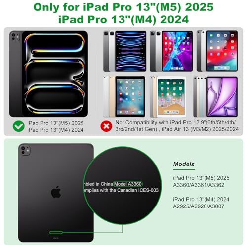 TQQ iPad Pro 13-inch Case with Keyboard (M5 2025 / M4 2024), iPad Pro 13 Keyboard Case with Pencil Holder, Multi-Touch Trackpad, 360° Rotatable, 7-Color Backlit, Thin & Light (Black) - Image 2