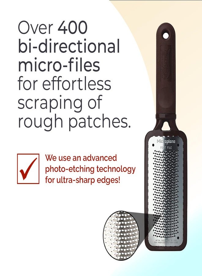 Microplane Colossal Foot File Scraper - The Original Stainless Steel Foot Rasp, Dead Skin/Callus Remover for Feet, Gentle Foot Scrubber, Pedicure Tools for Salon-Quality Foot Care, Brown - Image 5