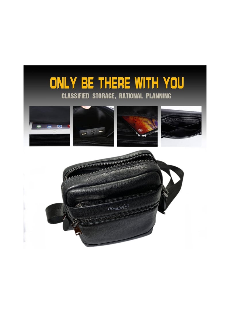 Classic Milano Classic Milano Men's Shoulder Bag Leather Crossbody Bag for Men Side Bag Sling Bag Small Messenger Bag Casual Travel Daily by Milano Leather  - Image 5