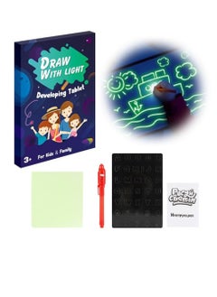 Magic LED Light Drawing Pad, LCD Writing Tablet Doodle Board,Colorful Drawing Tablet Writing Pad, Kids Travel Essentials, for Girls Boys (A4)