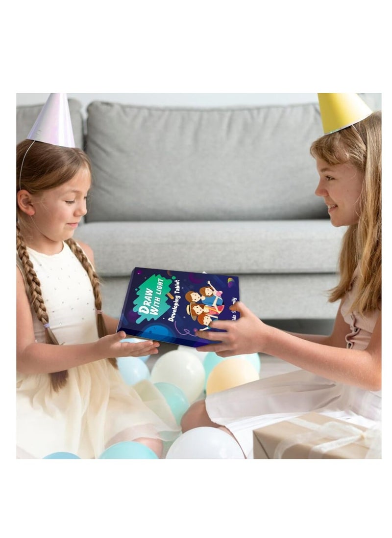 Excefore - Magic LED Light Drawing Pad, LCD Writing Tablet Doodle Board,Colorful Drawing Tablet Writing Pad, Kids Travel Essentials, for Girls Boys (A4) - Image 1