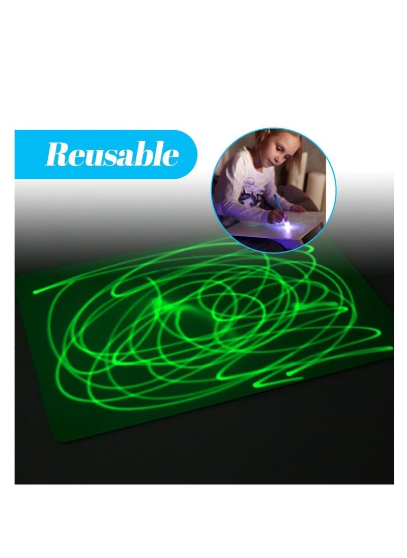 Excefore - Magic LED Light Drawing Pad, LCD Writing Tablet Doodle Board,Colorful Drawing Tablet Writing Pad, Kids Travel Essentials, for Girls Boys (A4) - Image 1