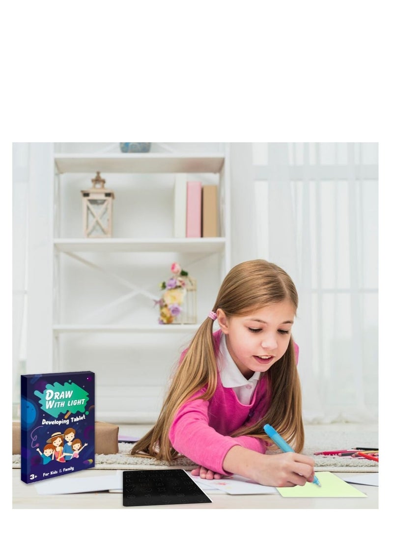 Excefore - Magic LED Light Drawing Pad, LCD Writing Tablet Doodle Board,Colorful Drawing Tablet Writing Pad, Kids Travel Essentials, for Girls Boys (A4) - Image 1