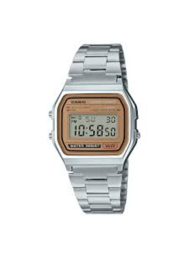 Casio Digital Wrist Watch with Metallic Band and Gold-Tone Dial - Image 3