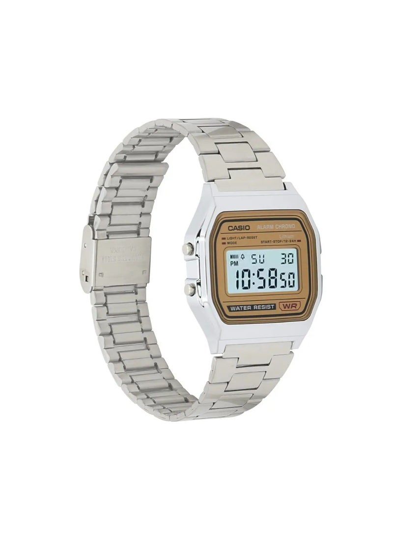 Casio Digital Wrist Watch with Metallic Band and Gold-Tone Dial - Image 1