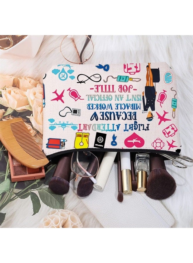 MEIKIUP Flight Attendant Gifts Air Stewardess Cosmetic Bag Stewardess Aviation Makeup Pouch Flight School Student Graduation Gift (Flight Attendant Title Bag) - Image 3