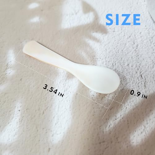 ThougrLyh Caviar Spoon 5pcs Mother of Pearl Spoons for Caviar Ice Cream Sauce 3.54 Inches Shell Spoon - Image 5