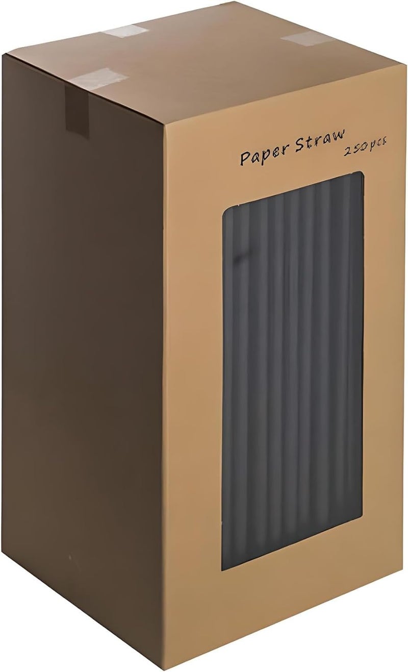 We Can Source It Ltd  Black Paper Straws 8200mm  EcoFriendly Biodegradable  Compostable  Durable Drinking Straws for Parties Cocktails Tumblers Hot  Cold Drinks  Pack of 250