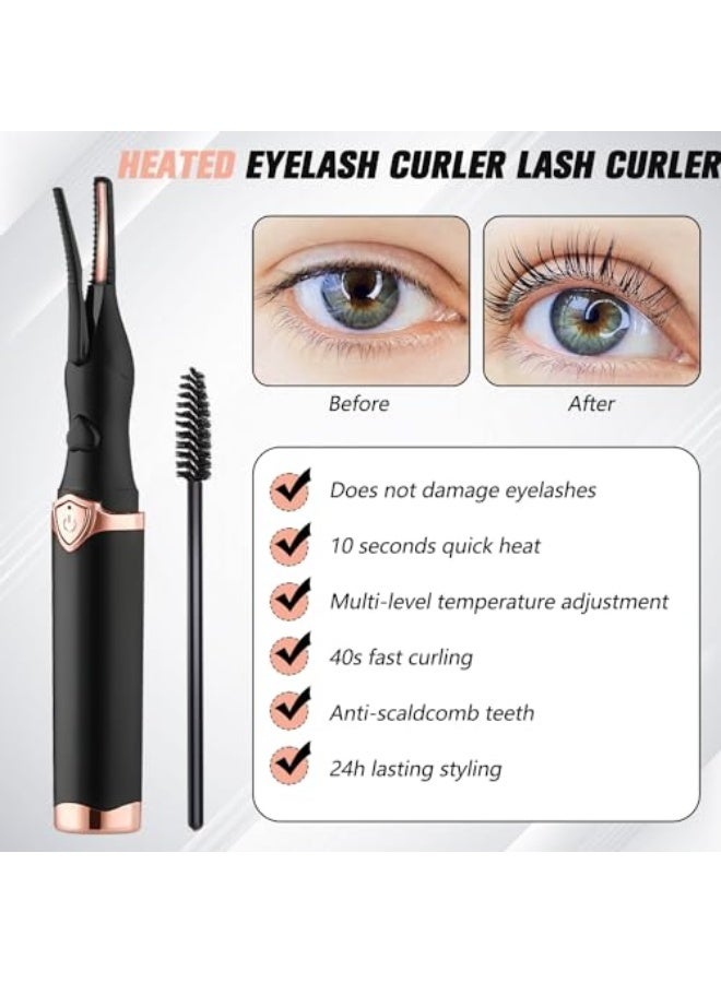 Heated Eyelash Curler, Portable, Mini Electric, Rechargeable, Quick Curling, Long-Lasting, Black - Image 4