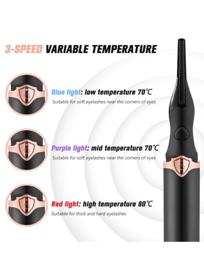Heated Eyelash Curler, Portable, Mini Electric, Rechargeable, Quick Curling, Long-Lasting, Black - Image 5