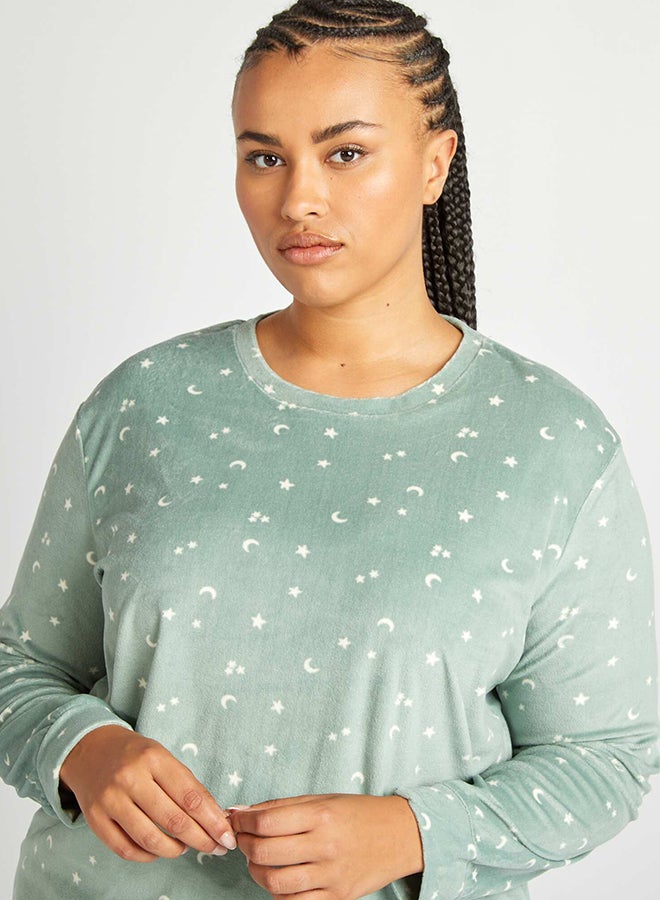 Kiabi Printed velour pyjamas set  - Image 2