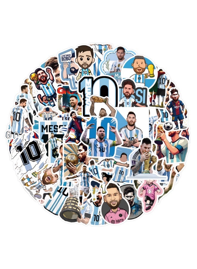 NIBEMINENT 50 Pcs Lionel Messi Deco Kit Waterproof Stickers, High Definition Printing Bright Colors, Suitable for Laptop Skateboard Luggage Water Bottle Guitar DIY - Image 2
