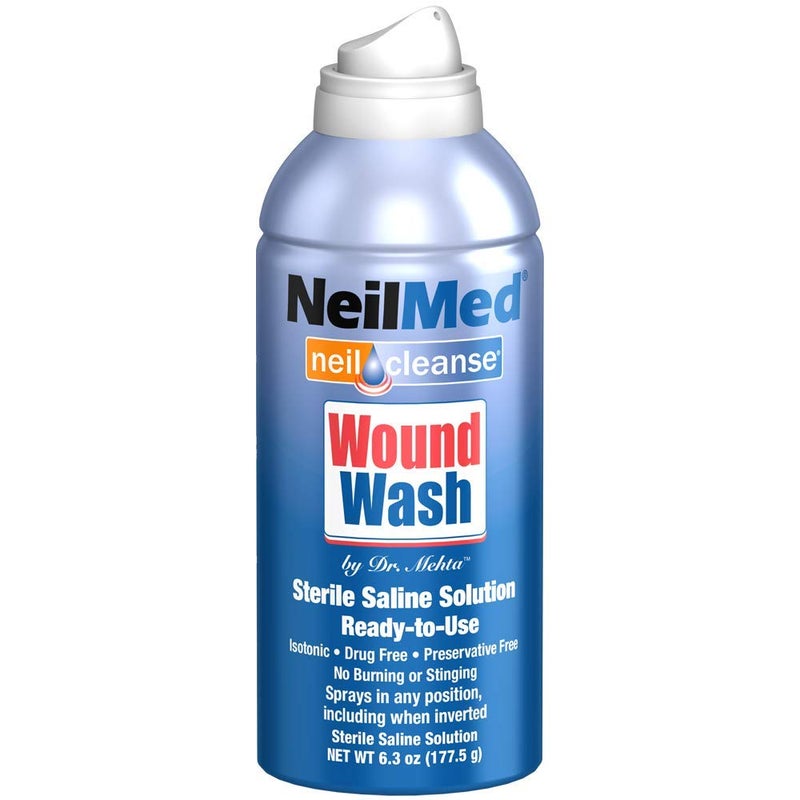 NeilMed نيل ميد كلينز محلول ملحي معقم لغسل الجروح، 6.3 أونصة - Image 1