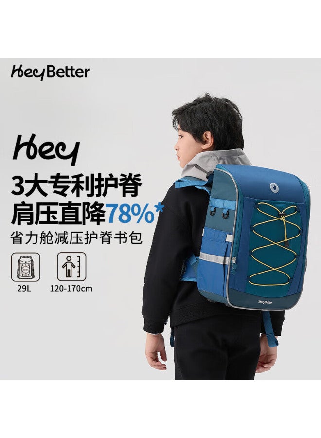 Heybetter Kids Backpack Lightweight Large Capacity Ergonomic School Bag Deep Space Orange Blue Os