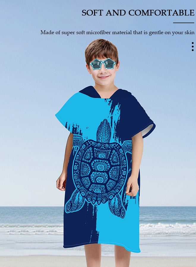 DUNISO Wearable Kids Bath Towel,Quick Drying Beach Poncho with Hood, Microfiber Bath Towel Super Soft Bathrobe,Changing Robe for Surfers and Swimmers - Image 4
