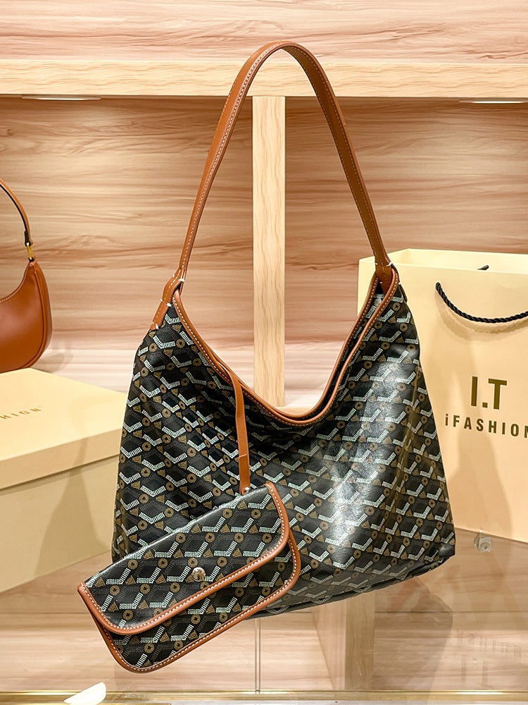 Hobo Underarm Bag New Trendy Mommy Bag Y-Shaped Printed Tote Bag Zipper Tote Mother-In-Law Bag Factory Batch - Image 2