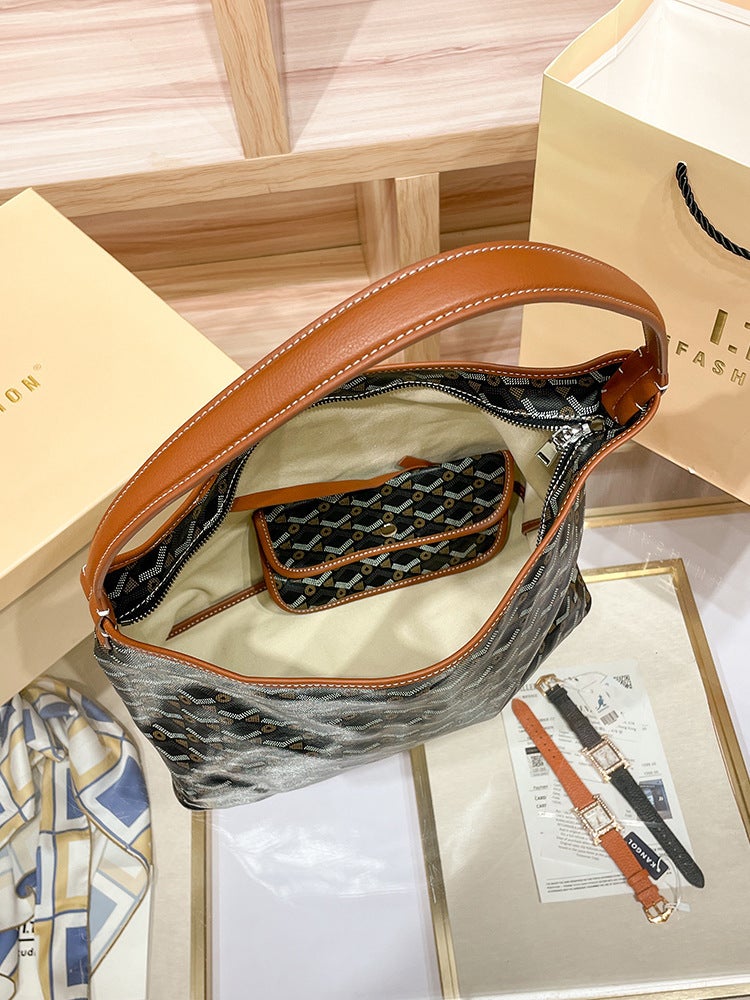 Hobo Underarm Bag New Trendy Mommy Bag Y-Shaped Printed Tote Bag Zipper Tote Mother-In-Law Bag Factory Batch - Image 5