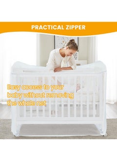 Orzbow Orzbow Baby Crib Net to Keep Baby from Climbing Out, Encrypted Mosquito Net for Crib, Crib Safety Net with Two-Way Zippers, Durable and Breathable Mesh Cover, Falls and Mosquito Bites, White  - Image 4