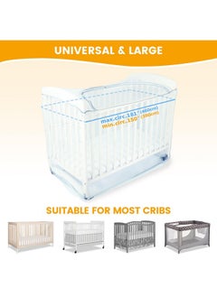 Orzbow Orzbow Baby Crib Net to Keep Baby from Climbing Out, Encrypted Mosquito Net for Crib, Crib Safety Net with Two-Way Zippers, Durable and Breathable Mesh Cover, Falls and Mosquito Bites, White  - Image 3