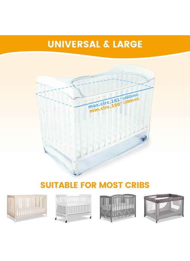 Orzbow - Orzbow Baby Crib Net to Keep Baby from Climbing Out, Encrypted Mosquito Net for Crib, Crib Safety Net with Two-Way Zippers, Durable and Breathable Mesh Cover, Falls and Mosquito Bites, White - Image 1