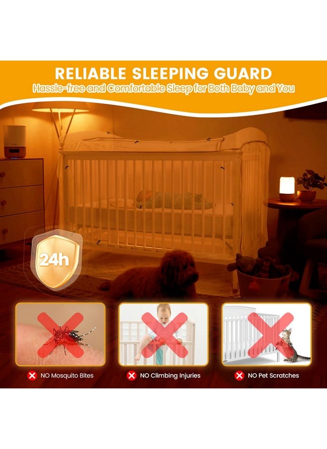 Orzbow - Orzbow Baby Crib Net to Keep Baby from Climbing Out, Encrypted Mosquito Net for Crib, Crib Safety Net with Two-Way Zippers, Durable and Breathable Mesh Cover, Falls and Mosquito Bites, White - Image 1