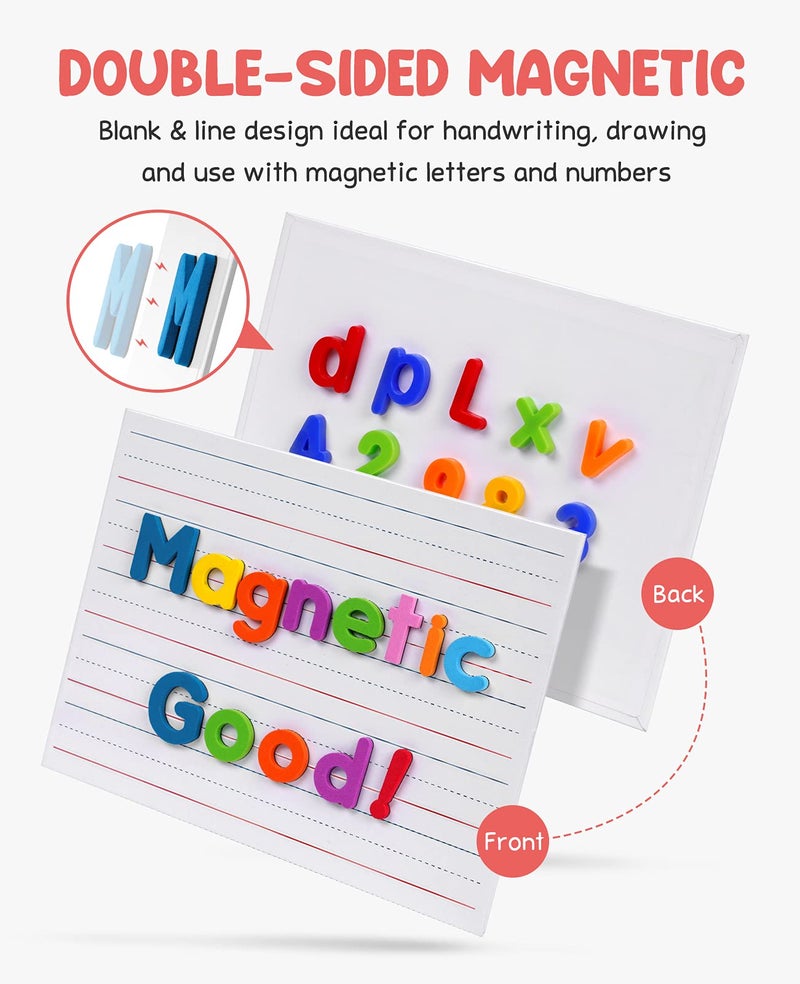 GAMENOTE White Board Dry Erase, Small Magnetic Lined White Board Set, Double Sided Magnet Ruled Lap Boards Whiteboard for Kids and Student Learning, 9x12 Inches (Pack of 12) - Image 2